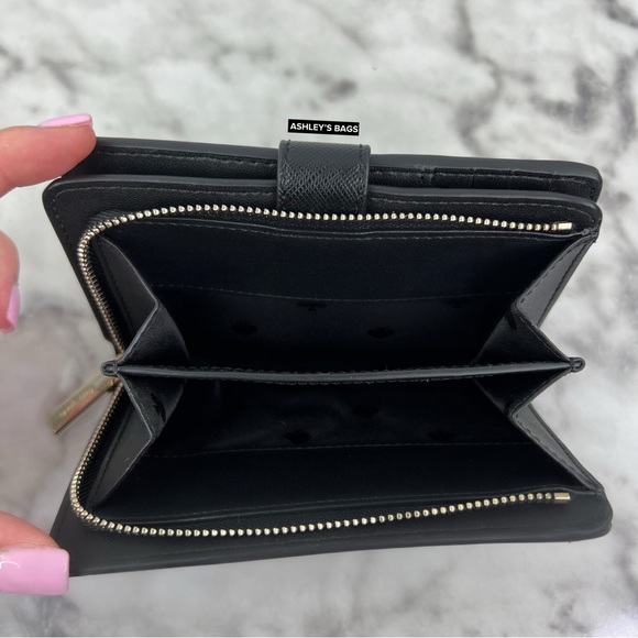 Kate Spade Staci Medium Compact Bifold Wallet In Black - Picture 5 of 6